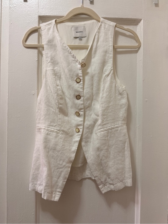 Reformation Jackets & Blazers - Reformation Cream Linen Button-Front Vest with Gold Buttons